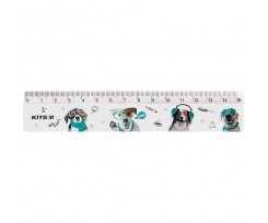Линейка пластиковая Kite Dogs 15 см белая (K24-090-1)