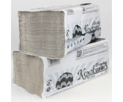 Полотенца бумажные макулатурные Кохавинка V-образные 23х25 см 200 листов серые (kx.50620)