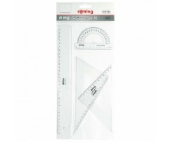 Набір лінійок і косинців Rotring 30 см 4 штуки прозорий (S0221370)