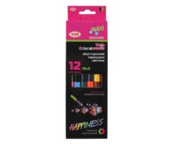 Олівці VGR Happyness Maxi двосторонні 6 штук асорті (Я5733_001212DD)