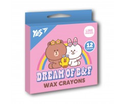 Олівці воскові Yes Line Friends 12 шт асорті (590141)