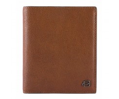 Портмоне вертикальное Piquadro BK SQUARE с отделением для монет rfid коричневое (PU4859B3R_CU)