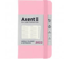 Щотижневик датований Axent Pocket Strong 2022 А6- 96 аркушів світло-рожевий (8508-22-49-A)