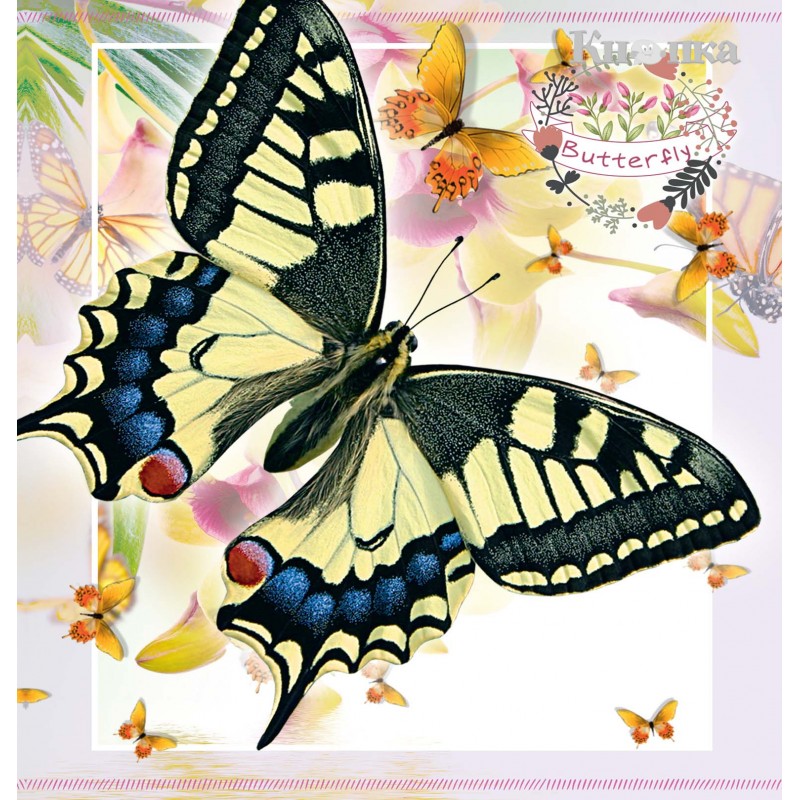Блокнот Аркуш Butterfly 134х131мм 80 аркушів клітинка асорті (105717)