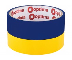 Стрічка клейка Optima пакувальна 48 мм х 20 м жовто-блакитна (O45360)