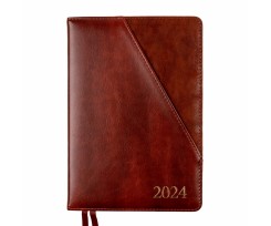 Щоденник датований Leo Planner Whisky 2024 А5 368 сторінок коричневий (252448)