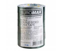 Клейка стрічка Buromax двостороння на спіненій основі 24 мм х 2 м чорна (BM.7558)