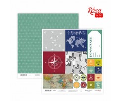 Бумага для скрапбукинга ROSA TALENT Make your journey 2 двусторонний 30х30 см 200 г / м2 (5316014)