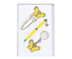 Набір подарунковий Langres Fly ручка кулькова+брелок+закладка жовтий (LS.132001-08)