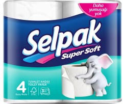 Папір туалетний Selpak 4 рулона 3-х шаровий білий (sp.04492)