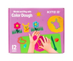 Набір ліпи і розвивайся Kite тісто+інструменти 35г 12 кольорів (K21-325-01)