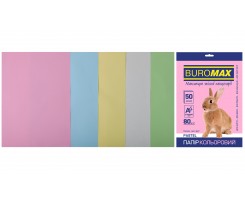 Набір кольорового паперу Buromax Pastel А4 5 кольорів 50 аркушів (BM.2721250-99)