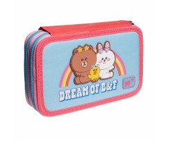 Пенал твердий Yes Line Friends подвійний 13х21х4 см блакитний (533386)