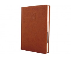 Дневник датированный 2026 Optima Armonia A5 352 страницы коричневый (O25229-07)