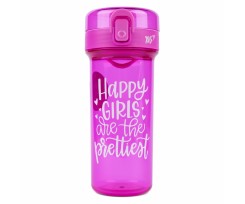 Пляшка для води Yes Happy Girls 430 мл рожева (707628)