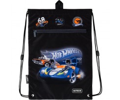 Сумка для обуви Kite Hot Wheels с карманом, 46x33 см, полиэстер, черный (HW20-601M-1)