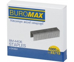 Скоби для степлера №23/13 Buromax нікельовані 1000 штук (BM.4406)