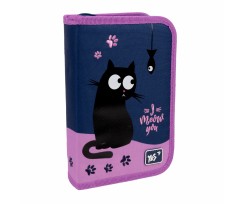 Пенал твердий Yes Cats 13х21х3 см синій (533116)