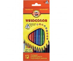 Карандаши цветные Koh-I-Noor Triocolor 3.3 мм 12 штук ассорти (3132)