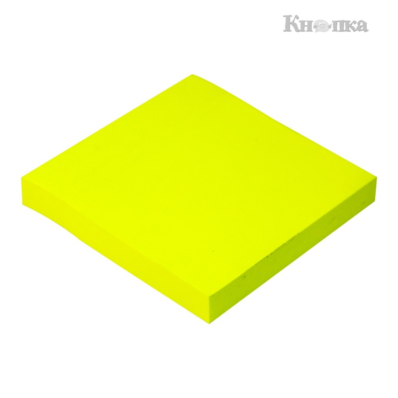 Блок для заметок Buromax с клейким слоем 76х76 мм 100 листов желтый (BM.2312-01)