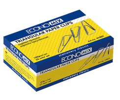 Скрепки никелированные треугольные Economix 25 мм 100 штук (E41001)