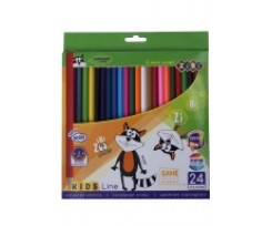 Кольорові олівці Zibi Kids line 24 штук асорті (ZB.2416)