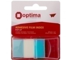 Закладки Optima с клейким слоем 25х45 мм 50 штук голубые (O25533-11)