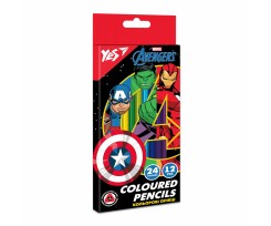 Олівці кольорові Yes Marvel.Avengers 12 шт 24 кольори (290678)