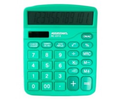 Калькулятор Assistant 103х138 мм 12 разрядов зеленый (AC-2312 green)