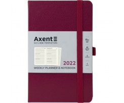 Щотижневик датований Axent Partner Strong 2022 А5- 96 аркушів бордовий (8505-22-46-A)