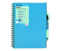 Блокнот Mintra Eco Pen A5 клітинка 80 аркушів синій (985454)
