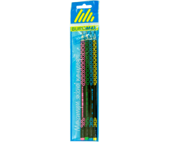 Набір олівців Buromax з гумкою 2 мм 4 штук чорний (BM.8524-4)
