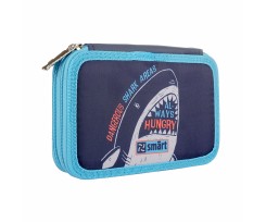 Пенал жесткий Smart Shark 13х21х4 см синий (532814)