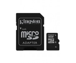 Карта пам'яті KINGSTON microSD 16 GB Class 4 + SD adapter (*70268)