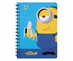 Блокнот Yes Minions Banana А5 80 листов линия спираль с резинкой (151774)