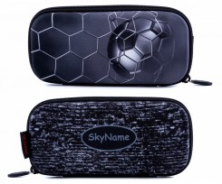 Пенал шкільний SkyName 22.5х4х10.5 см чорний з сірим (P-247)