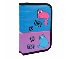 Пенал твердий 1Вересня Pink and Blue 13х21х4 см блакитно-рожевий (533456)