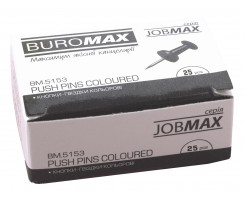 Кнопки-гвоздики цветные Buromax JOBMAX 25 штук (BM.5153)