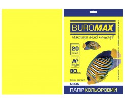 Бумага цветная Buromax Neon А4 20 листов желтый (BM.2721520-08)