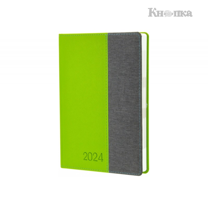 Щоденник датований Optima 2022 А5 352 сторінки зелено-сірий (O26148)