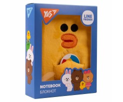 Блокнот пушистый Yes Line Friends Sally А6 80 листов линия желтый (151748)