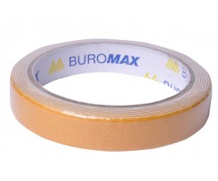 Клейка стрічка Buromax двостороння 18 мм х 2 м пінна основа біла (BM.7513)
