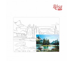 Полотно на картоні з контуром ROSA START Пейзаж №22 30х40 см бавовна акрил (GPA283822)
