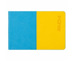 Щотижневик датований Leo Planner Tiffany 2024 10х15 см 128 сторінок жовто-блакитний (252465)