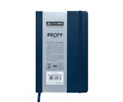 Блокнот деловой Buromax Profy 125x195 мм 80аркушив ячейка искусственная кожа синий (BM.29912102-02)