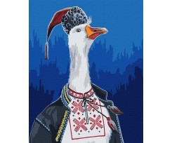 Картина за номерами Ідейка Гусак у вишиванці 40х50 см (KHO4355)