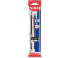 Олівець графітний Maped Black Peps з гумкою 3 штуки (MP.851811)
