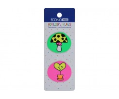 Закладки Economix Fun heart and mushroom з клейким шаром 35х40 мм 40 штук асорті (E20969-01)