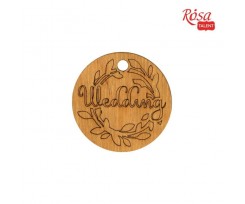 Мини-заготовка ROSA TALENT тег Wedding фанера d 45 мм 10 шт (4823100079075)