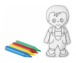 Набір для розфарбовування Maxi Хлопчик+4 фломастери білий (MX63015)